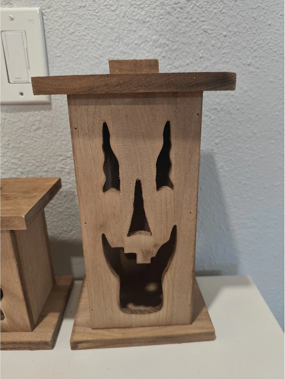 Wooden Jack-O-Lantern Lanterns Set of 2